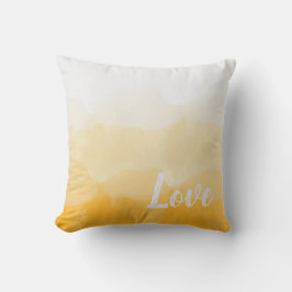 Almofada Aquarela Amor Amarelo Dourado