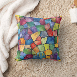 Almofada Aquarela Arco Arco-Íris Vidro Estampado