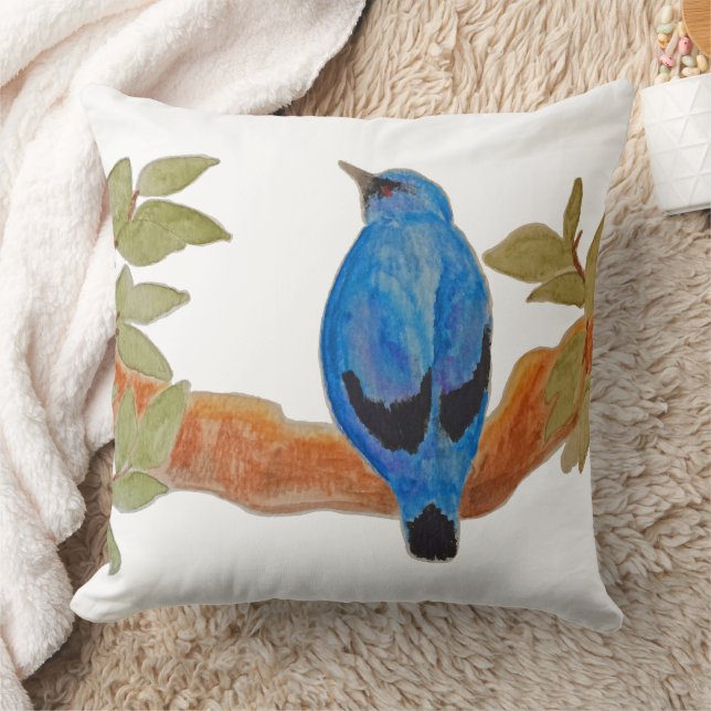 Almofada Aquarela Azul-Camarão-Caco (Cobertor)