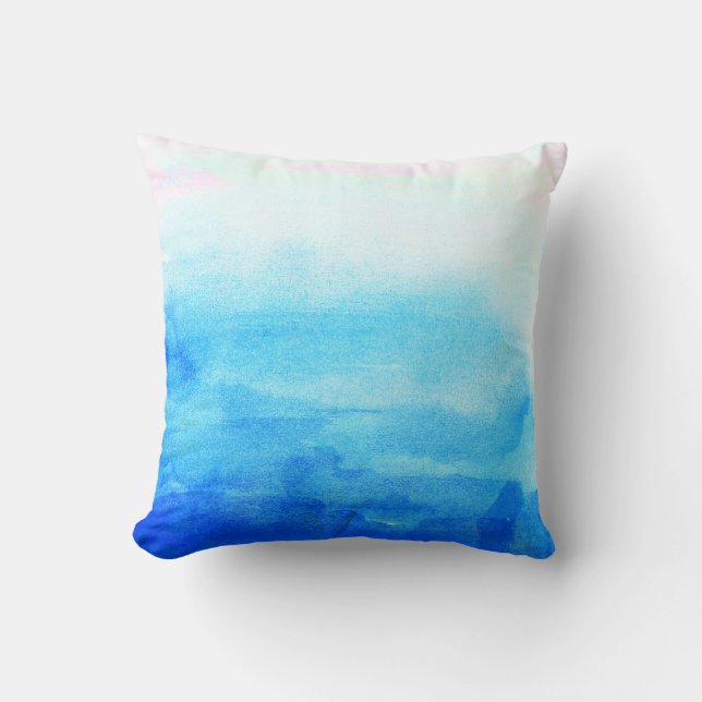 Almofada Aquarela Azul Ombre (Frente)