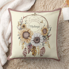Almofada Aquarela Boho Dreamcatcher Nome Personalizado