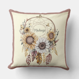 Almofada Aquarela Boho Dreamcatcher Nome Personalizado