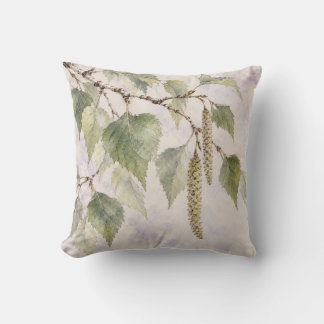 Almofada Aquarela Botânica de Lavanda com Catinho de Bétula