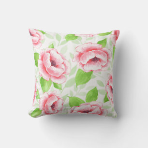 Almofada Aquarela Coral Rose - Floral Romântico