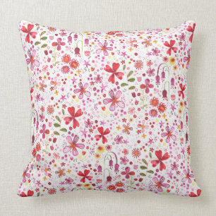 Almofada Aquarela de Flor Selvagem