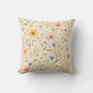 Almofada Aquarela de Flor Silvestre de Casa Pastel