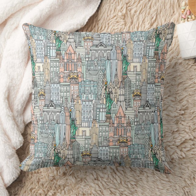 Almofada Aquarela de Nova York (Cobertor)