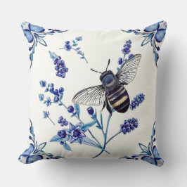 Almofada Aquarela Floral Abelha Jardim Dia das Mães
