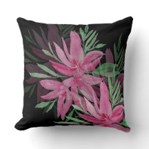 Aquarela Floral Elegante, Rosa E Negra