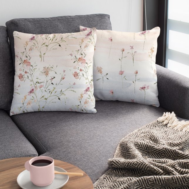 Almofada Aquarela Flores Selvagens Primavera Verão (Criador carregado)