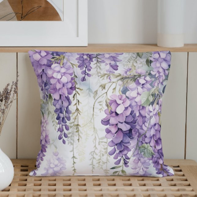Almofada Aquarela Murmúrios de Wisteria (Criador carregado)
