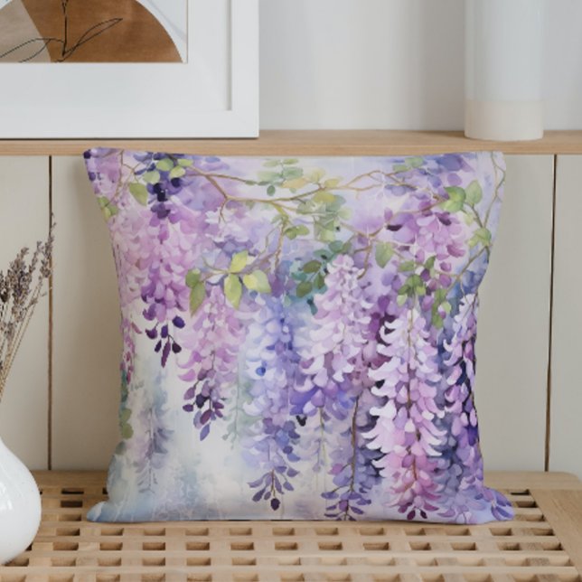Almofada Aquarela Murmúrios de Wisteria (Criador carregado)