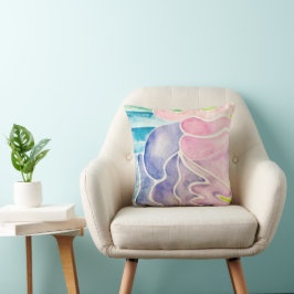 Almofada Aquarela/ Padrão/ Luz/ Pastel/ Decoração do quarto