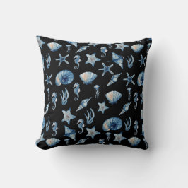 Almofada Aquarela Sob O Padrão Marítimo