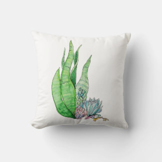 Almofada Aquarela Suculentas Botânica Verdura