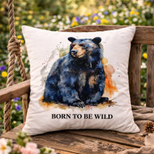 Aquarela Urso Negro Arte Florestal, personalizada