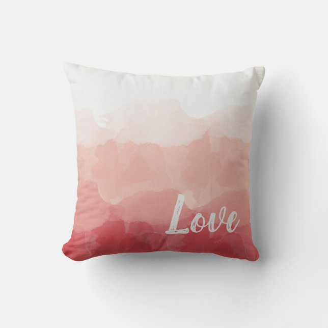 Almofada Aquarela Vermelho Rosa Amor (Frente)