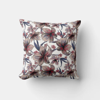Almofada Aquarelas Crimson Floral em Branco