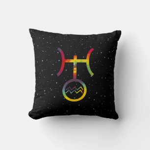 Almofada Aquarius Uranus - Símbolo Planetário Starry Tie Dy