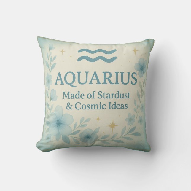 Almofada Aquarius Zodiac Pillow – Made of Stardust & Cosmic (Frente)
