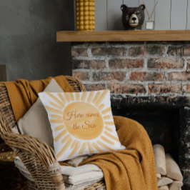 Almofada Aqui vem o Filho Raio Sol do Sol do Bebê Sol