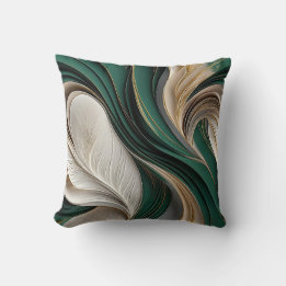 Almofada Ar de Ouro – Esmeralda & Ouro Abstrato Fluido