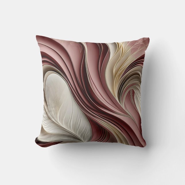 Almofada Ar Dourado – Champanhe Rosa Fluindo Abstrato (Frente)