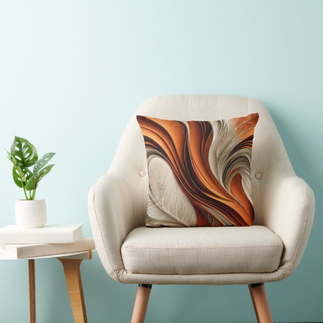 Almofada Ar Golden – Abstrato de Cobre e Bronze (Cadeira)