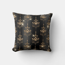 Arandelas Glam com Folha de Ouro e Brilho Preto