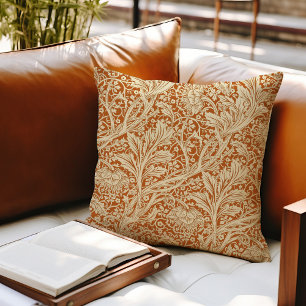 Almofada Arcadia Laranja Queimada William Morris Hawthorn