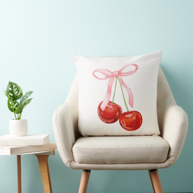Almofada Arco cor-de-rosa coquete com cereja (Cadeira)
