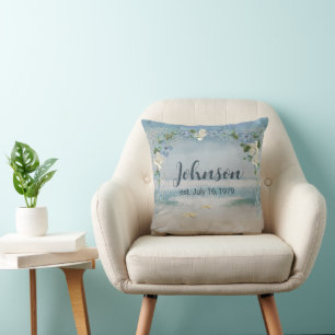 Almofada Arco de Casamento Floral com Nome Personalizado