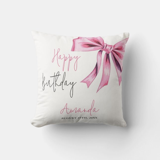 Almofada Arco de coquete rosa elegante Doce 16 Aniversário (Frente)