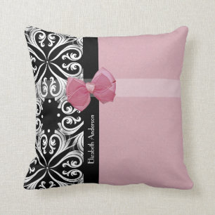 Almofada Arco de música rosa e preta para Damask parisiens