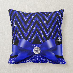 Almofada Arco Diamante Glitter Chevron Bling safira