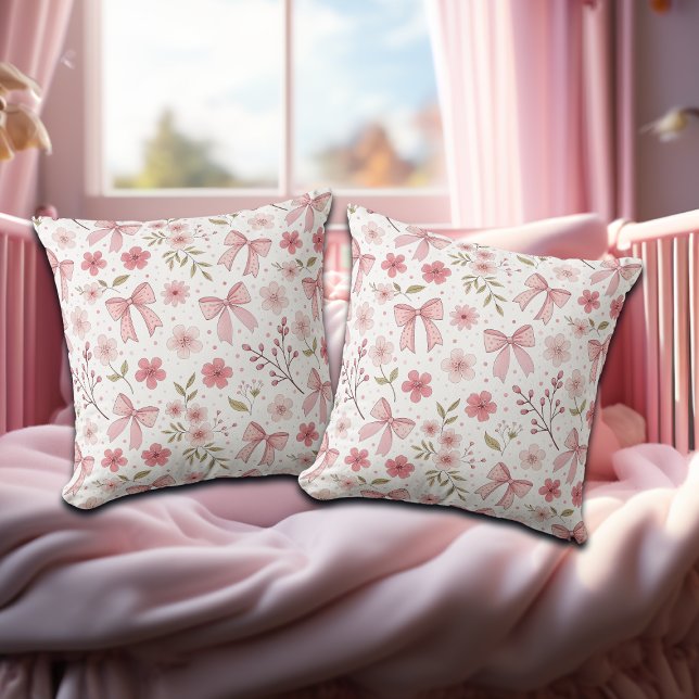 Almofada Arco e Flores de Pré-Disquete Rosa (Criador carregado)