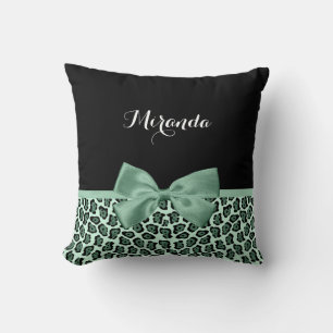 Almofada Arco e nome da Impressão Girly Jade verde-branca