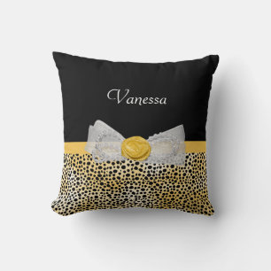 Almofada Arco e nome do Rico Impressão Chita Amarelo Trend