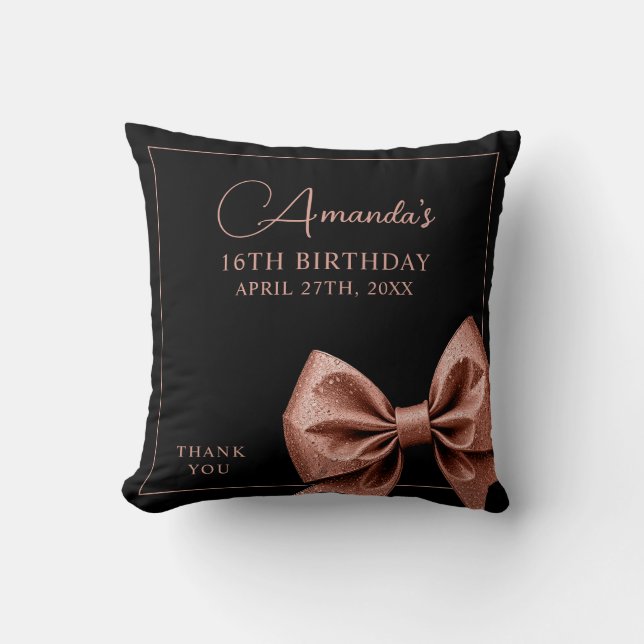 Almofada Arco Glitter Dourado Rosa Chic Doce 16 Aniversário (Frente)