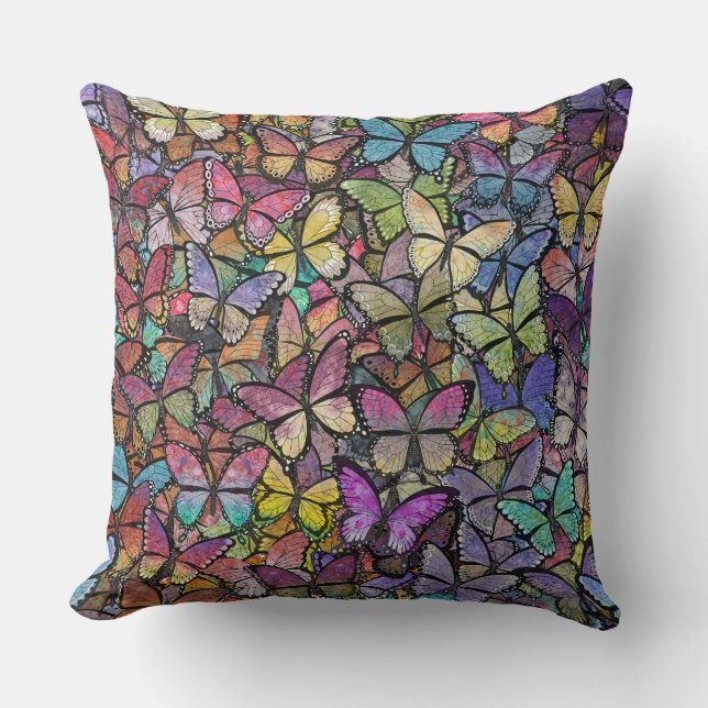 Almofada arco-íris brita fantasia borboleta fantasia (Frente)