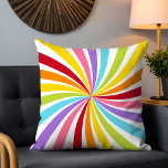 Almofada Arco-Íris Colorido Rodoso Moderno Brilhante Girly<br><div class="desc">Este design moderno apresenta uma espiral colorida de cores do arco-íris #throwpillow #travesseiro #cushion #home #homedecor #decor #interiors #girly #rainbow</div>
