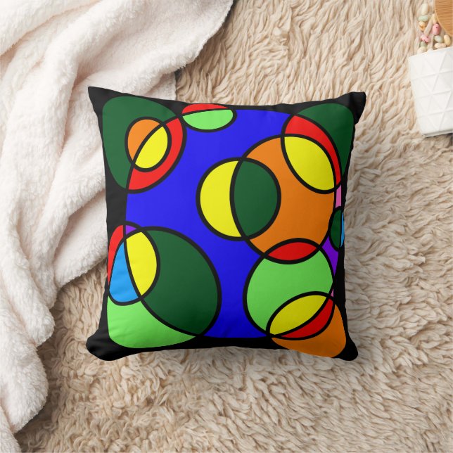 Almofada Arco-íris cores círculos (Cobertor)