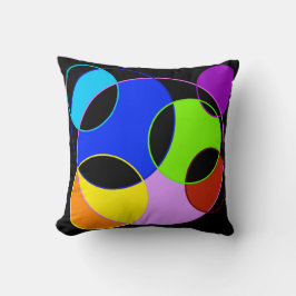 Almofada Arco-íris cores círculos design