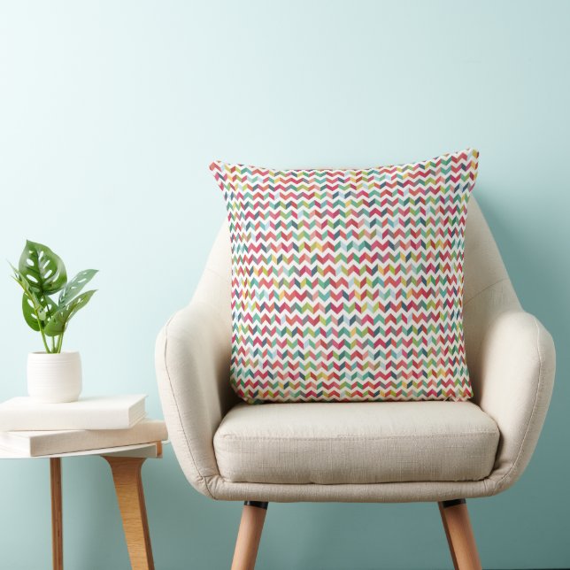 Almofada Arco-Íris Moderno Zig Zag Padrão Cushion (Cadeira)