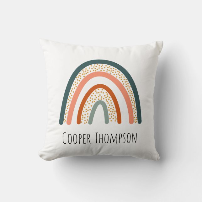 Almofada Arco-íris pastel bonito (Frente)