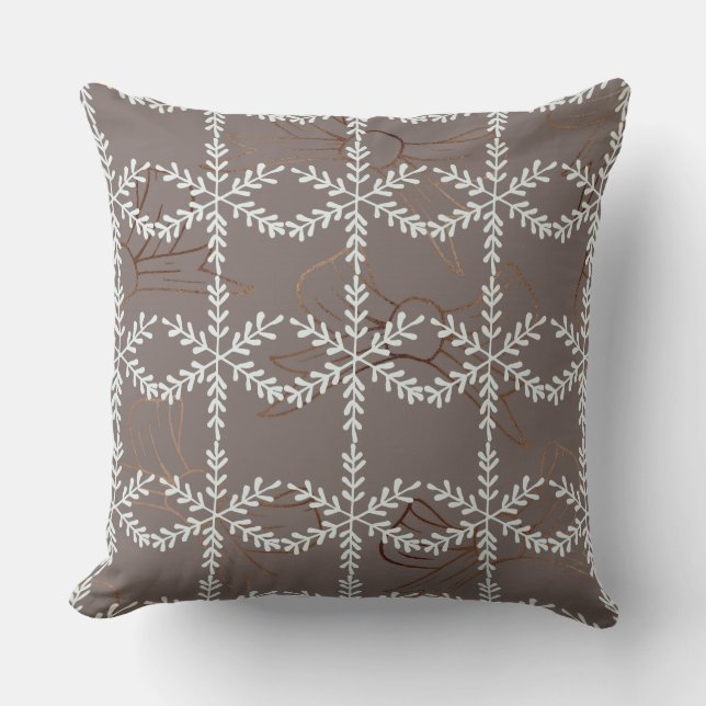 Almofada Arco Tie Foil Designer/Travesseiro Snowflake (Frente)