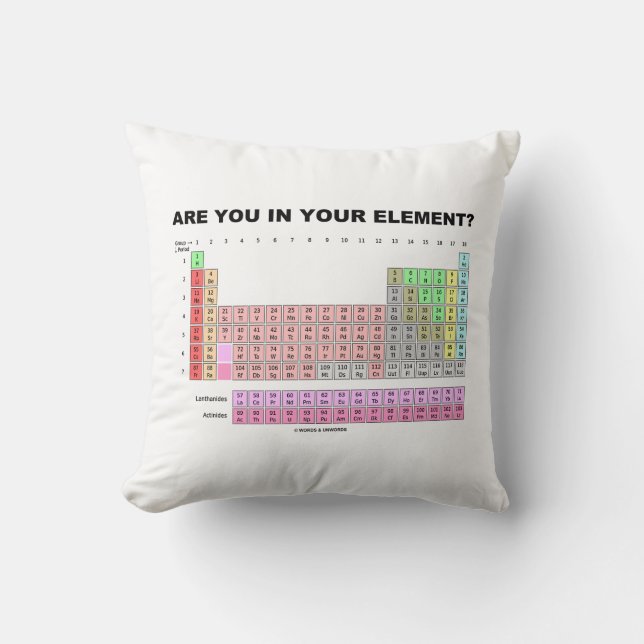 Almofada Are You In Your Element? Periodic Table Humor (Frente)