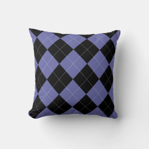 Almofada Argyle Padrão Bonito Periwinkle Azul Preto