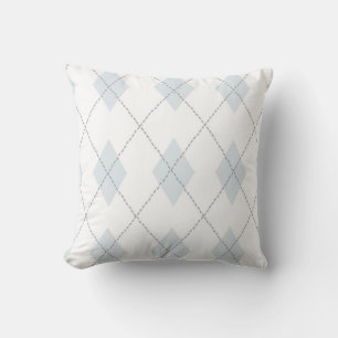 Almofada Argyle Pattern Diamond Design Geométrico Branco