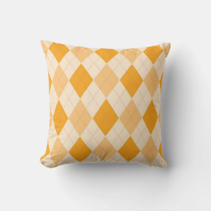 Almofada Argyle Pattern Diamond Design Geométrico Laranja